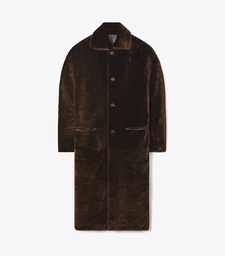 Tory Burch designer manteaux Manteau réversible en shearling in Cacao packable reversible