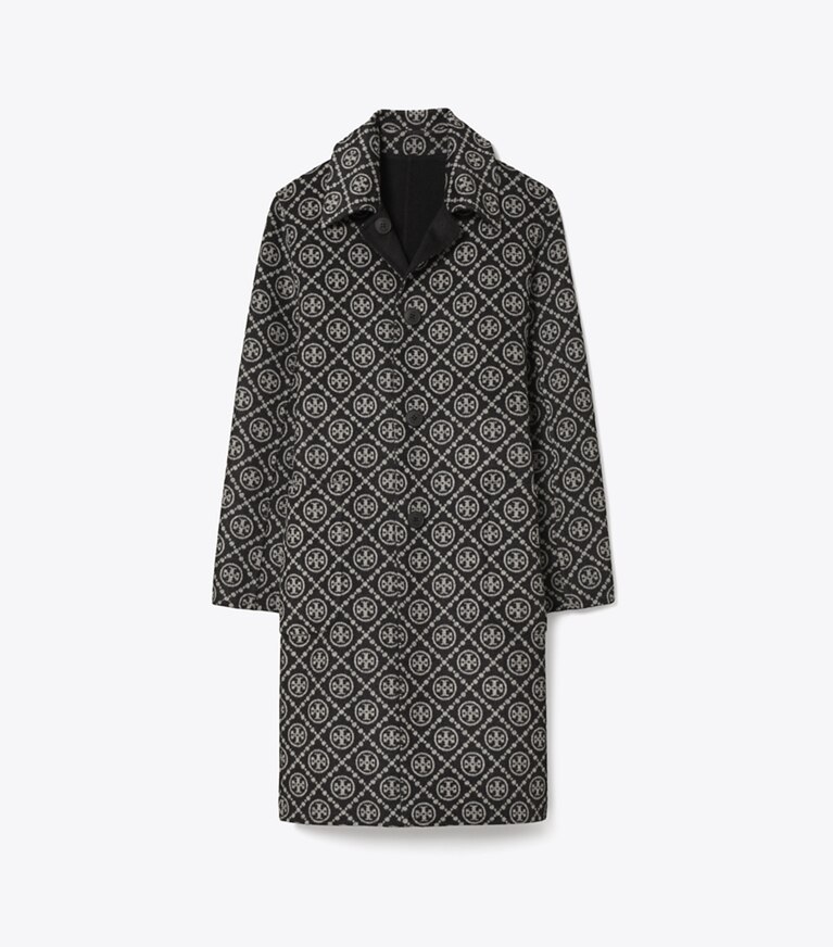 Tory Burch designer manteaux Manteau T Monogram en laine jacquard in Black/T Monogram Jacquard Combo D front