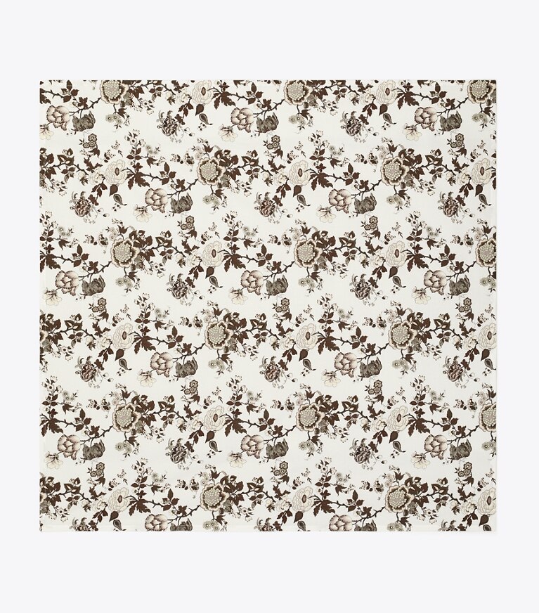 Tory Burch diseñador mantelería Mantel cuadrado Happy Times Bouquet, 70" x 70" en Brown frente