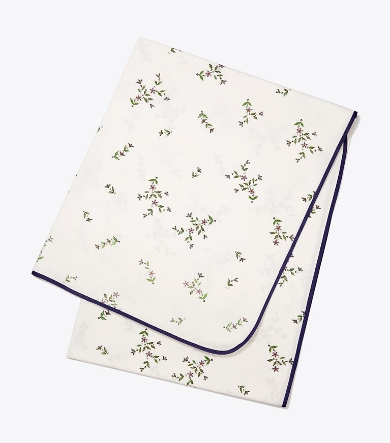 Tory Burch diseñador mantelería Mantel cuadrado Jolie Fleur, 70” en NEW IVORY frente