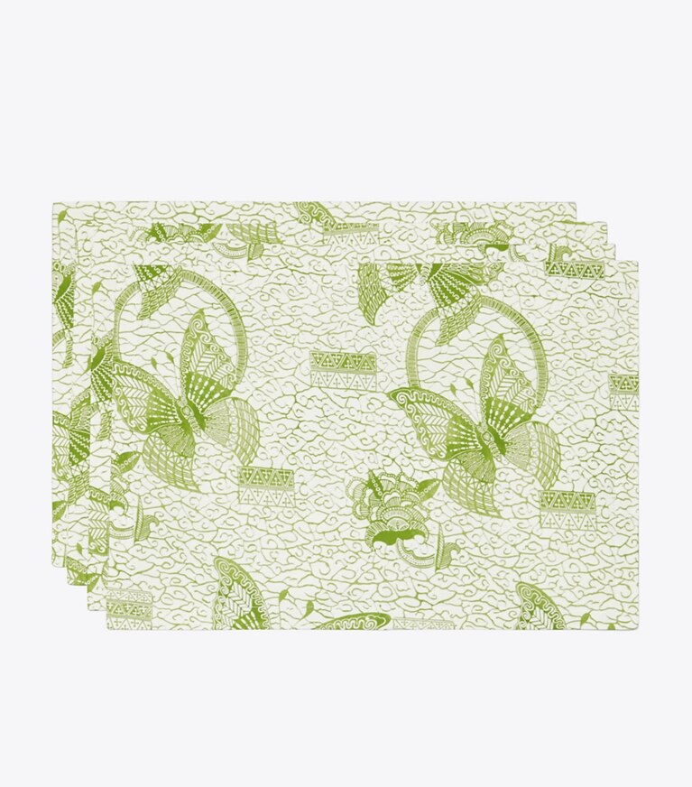 Tory Burch diseñador mantelería Mantel individual Butterfly Batik, set de 4 en Green grupo