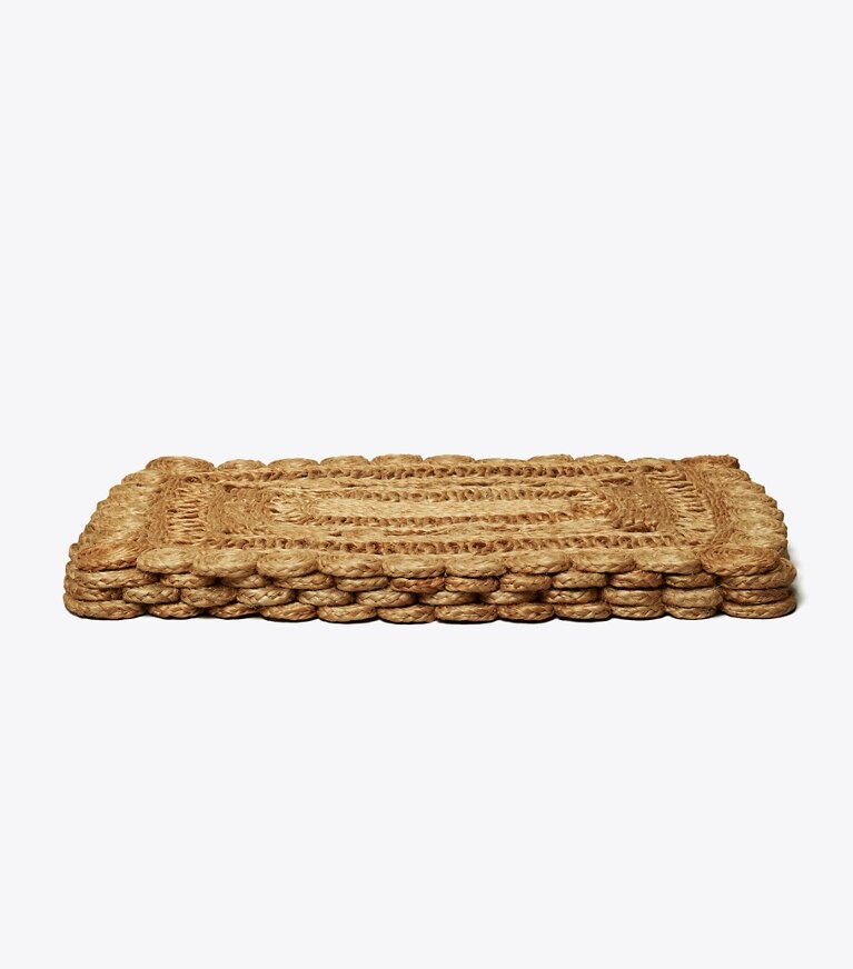 Tory Burch diseñador ropa de hogar Mantel individual rectangular de yute, set de 4 en Natural ángulo