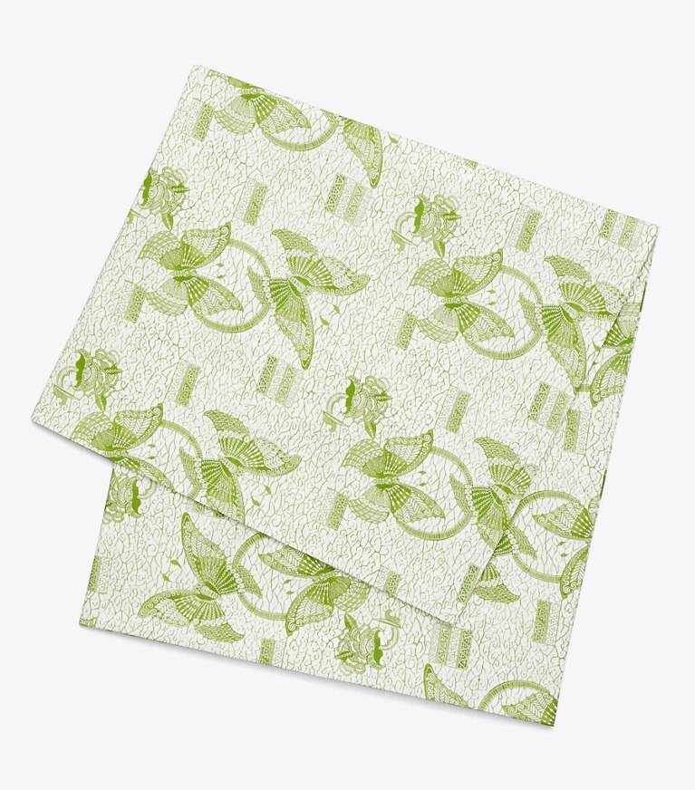 Tory Burch diseñador mantelería Mantel rectangular Butterfly Batik, 126" x 70" en Green frente