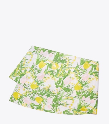 Tory Burch diseñador mantelería Mantel redondo Les Tulipes, 120" (305 cm) en Multi frente