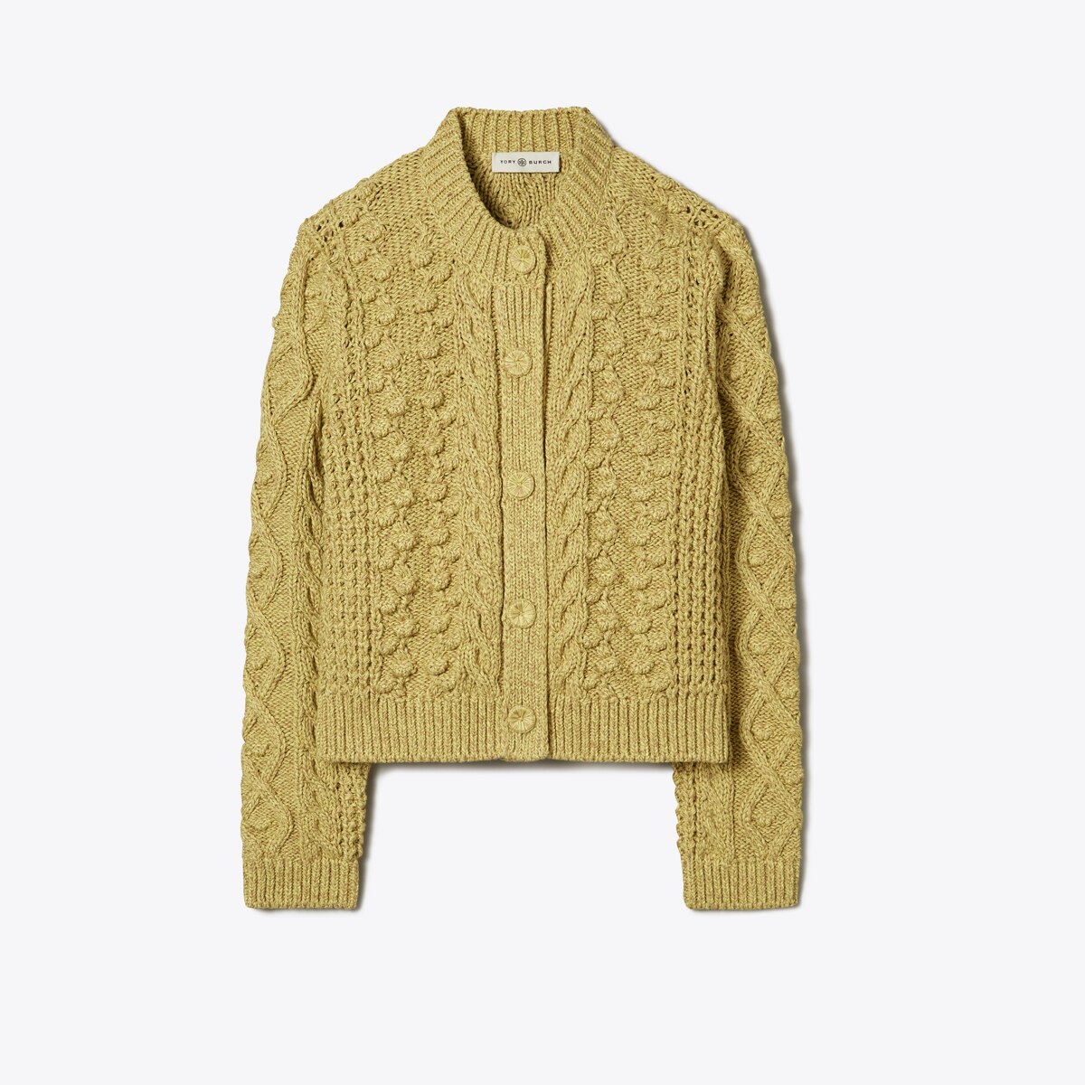 Marled Crewneck Cardigan: Women's Designer Sweaters | Tory Burch