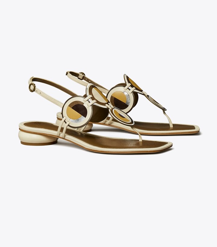 Marquetry Disk Sandal: Women's Designer Sandals | Tory Burch