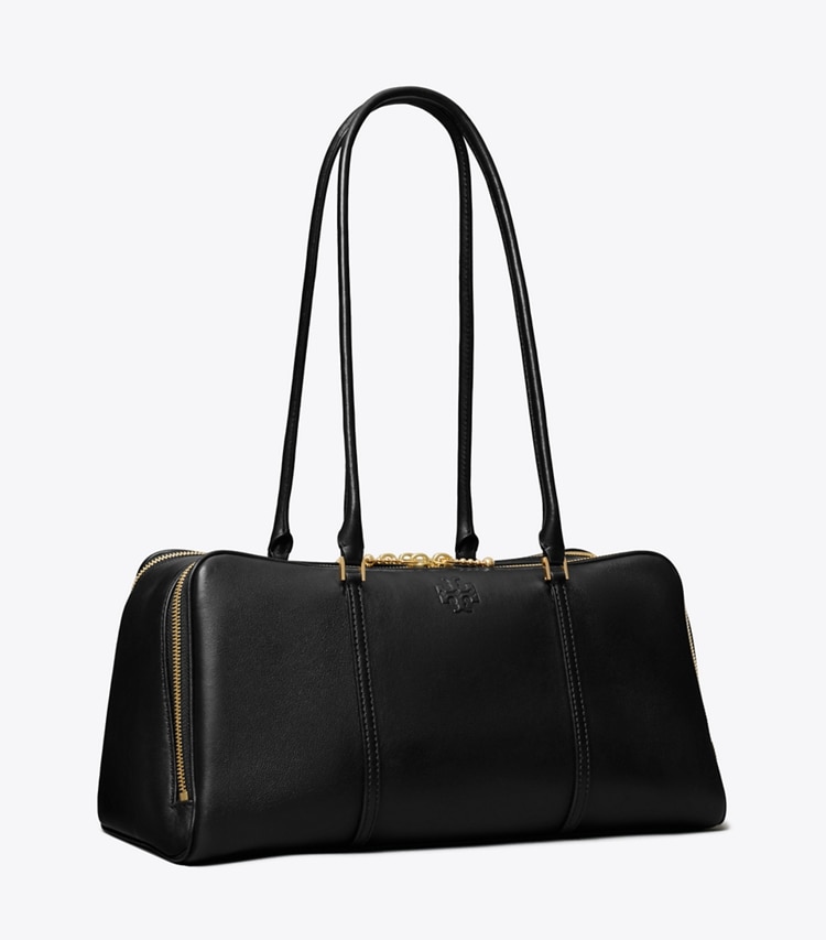 Tory Burch designer satchels Marshmallow Satchel in Black angle