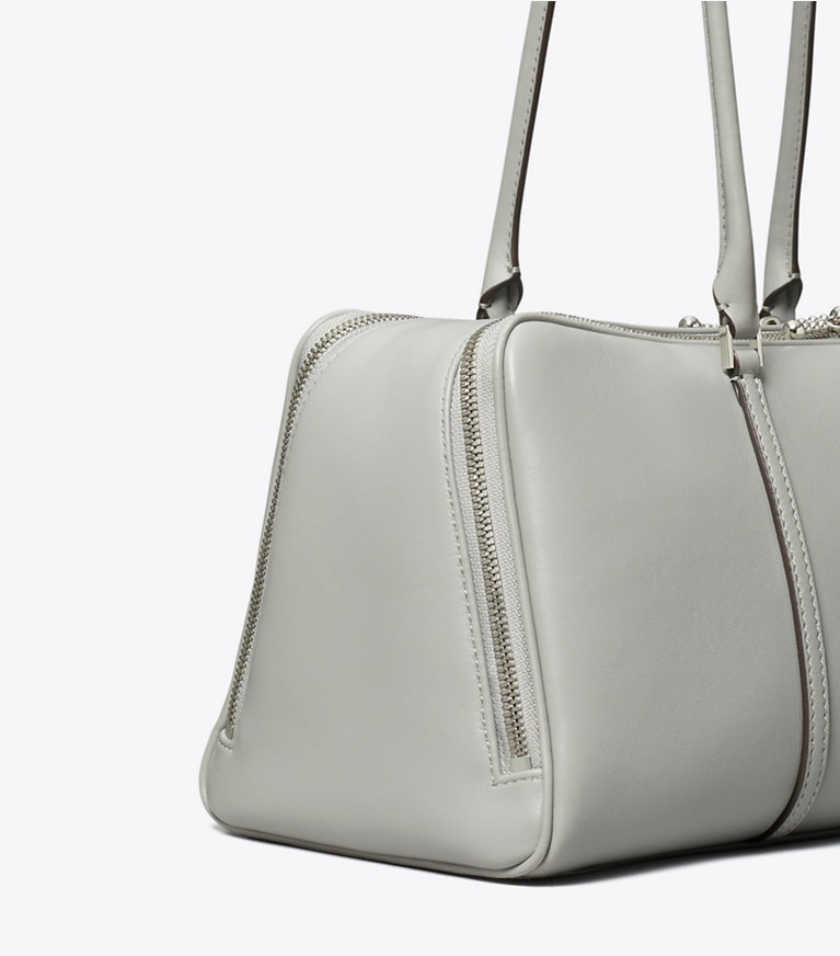 Tory Burch designer satchels Marshmallow Satchel in Loutre angle