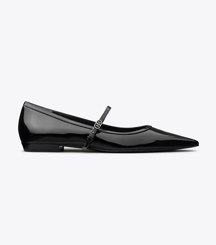 Tory Burch designer mocassins Mary Jane à boucle Double T dans PERFECT BLACK / PERFECT BLACK de côté