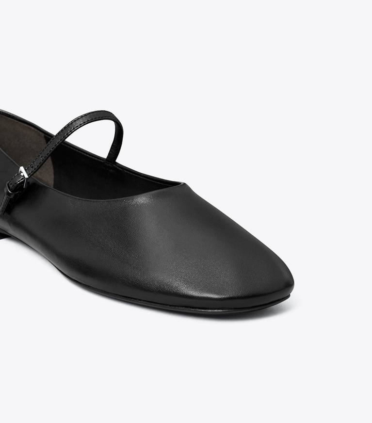 Tory Burch designer flats Mary Jane Ballet in PERFECT BLACK angle