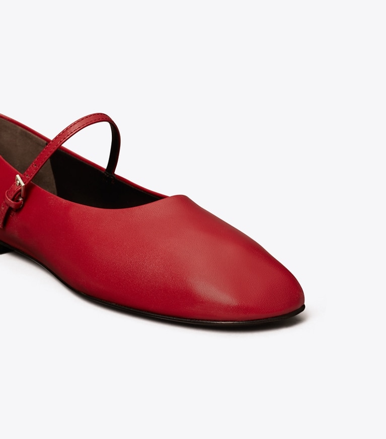 Tory Burch designer flats Mary Jane Ballet in TORY RED angle