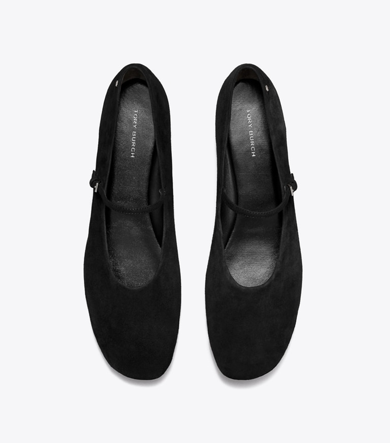 Tory Burch designer flats Mary Jane Ballet in BLACK angle