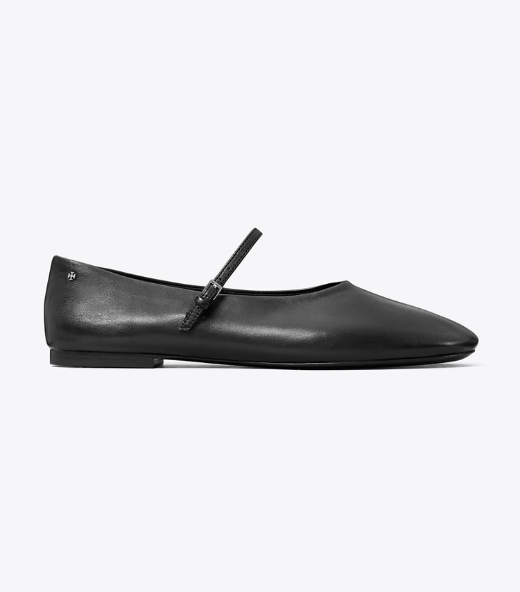 Tory Burch designer flats Mary Jane Ballet in PERFECT BLACK side
