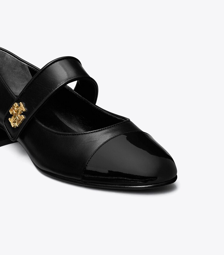 Tory Burch diseñador zapatos planos Mary Jane con puntera en PERFECT BLACK / PERFECT BLACK detalle