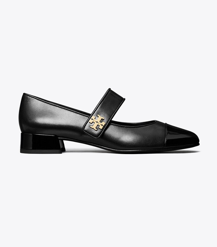 Tory Burch diseñador zapatos planos Mary Jane con puntera en PERFECT BLACK / PERFECT BLACK lateral