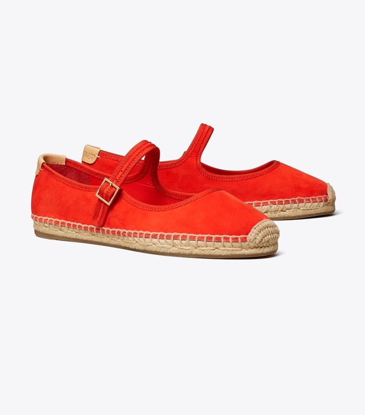 Tory Burch designer espadrilles Mary Jane Espadrille in BLAZING RED / BLAZING RED / NATURAL angle