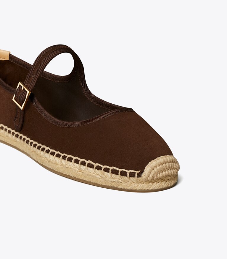 Tory Burch designer espadrilles Mary-Jane-Espadrille in DARK COCOA / DARK COCOA / NATURAL angle