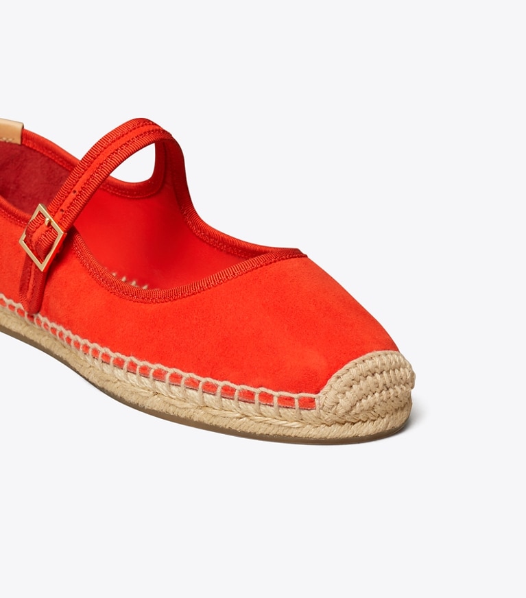Tory Burch designer espadrilles Mary Jane Espadrille in BLAZING RED / BLAZING RED / NATURAL angle