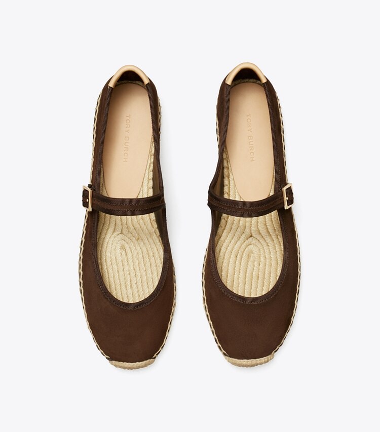 Tory Burch designer espadrilles Mary-Jane-Espadrille in DARK COCOA / DARK COCOA / NATURAL von oben