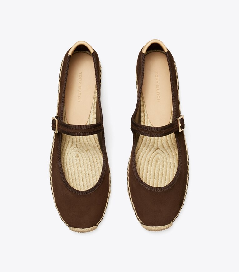 Tory Burch designer espadrilles Mary-Jane-Espadrille in DARK COCOA / DARK COCOA / NATURAL angle