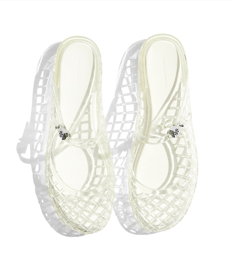Tory Burch designer sandali Mary Jane Jelly Mellow in CLEAR / SILVER additional
