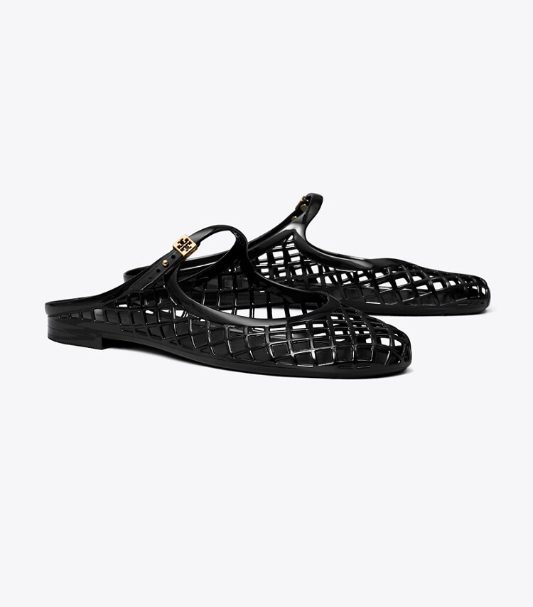 Tory Burch designer sandali Mary Jane Jelly Mellow in PERFECT BLACK / BLACK angle