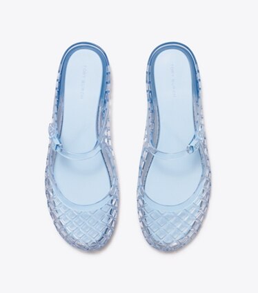 Tory Burch diseñador sandalias Mary Jane Jelly Mellow en PALE BLUE / PALE BLUE vista superior
