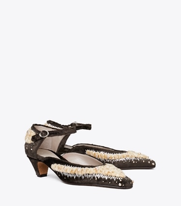 Tory Burch designer heels Mary Jane Pump in CACAO angle