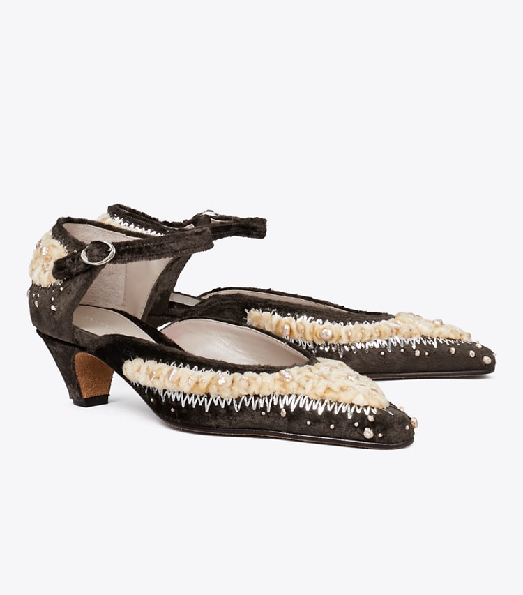 Tory Burch designer escarpins Mary Jane Pump dans CACAO angle