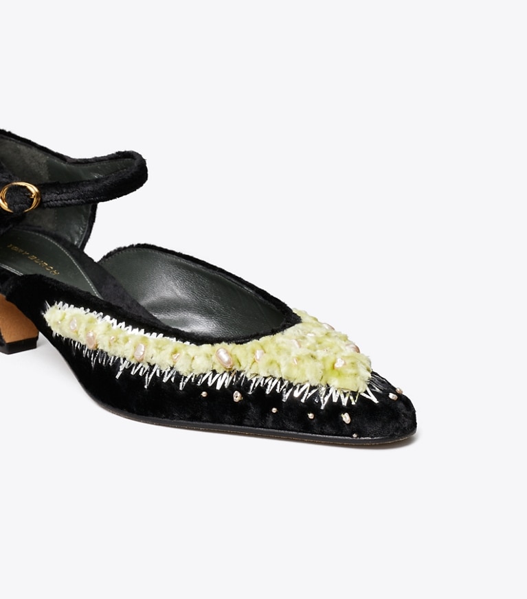 Tory Burch designer heels Mary Jane Pump in PERFECT BLACK detail