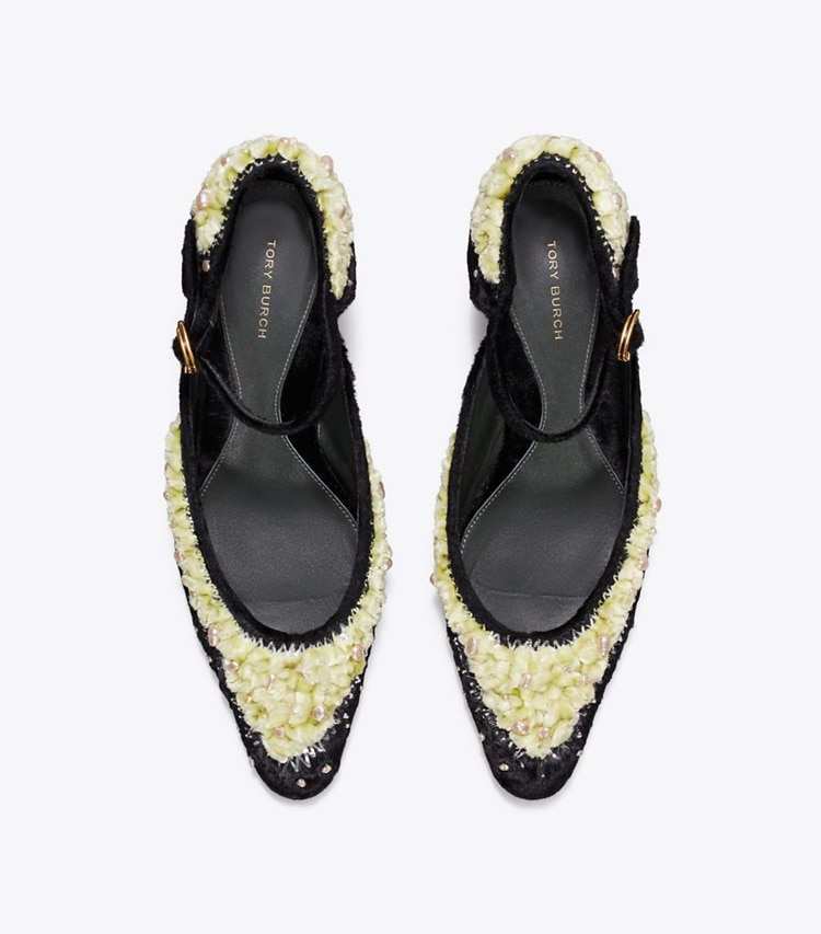 Tory Burch designer heels Mary Jane Pump in PERFECT BLACK overhead