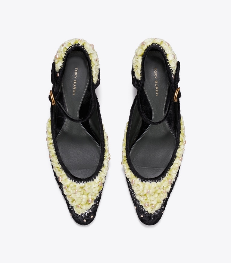 Tory Burch designer heels Mary Jane Pump in PERFECT BLACK overhead