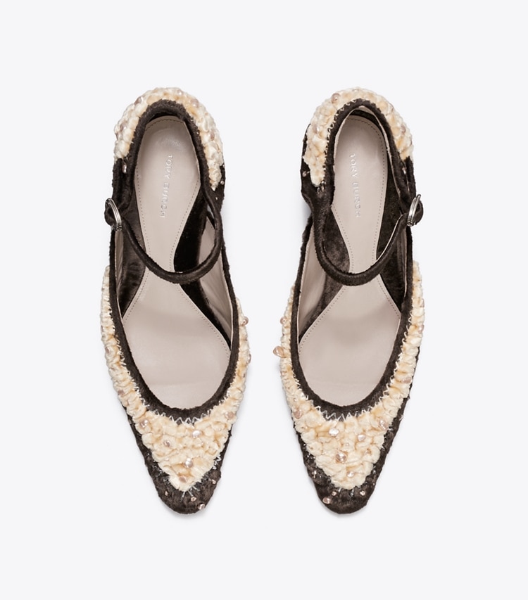 Tory Burch designer escarpins Mary Jane Pump dans CACAO vue du dessus