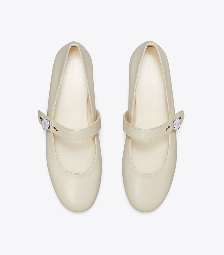 Tory Burch diseñador zapatos planos Mary Jane Romy en LIGHT CREAM vista superior