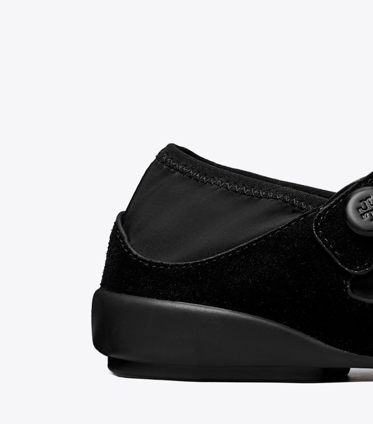 Tory Burch diseñador zapatillas Mary Jane Romy Sport en PERFECT BLACK detalle