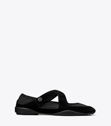 Tory Burch diseñador zapatillas Mary Jane Romy Sport en PERFECT BLACK lateral