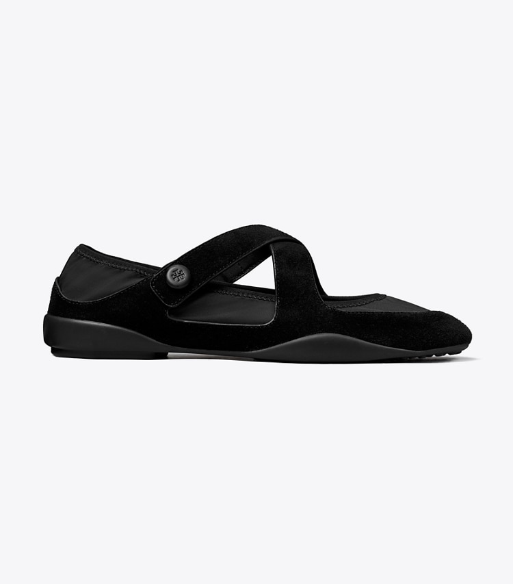Tory Burch diseñador zapatillas Mary Jane Romy Sport en PERFECT BLACK lateral