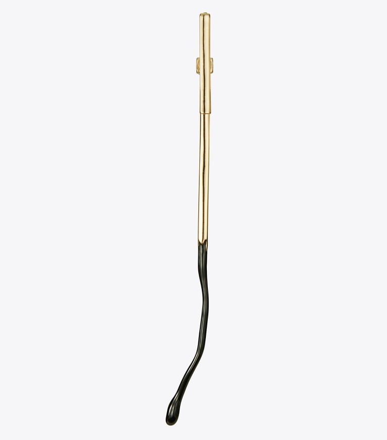 Tory Burch designer earrings Matchstick Earring in GOLD / Red / Black front