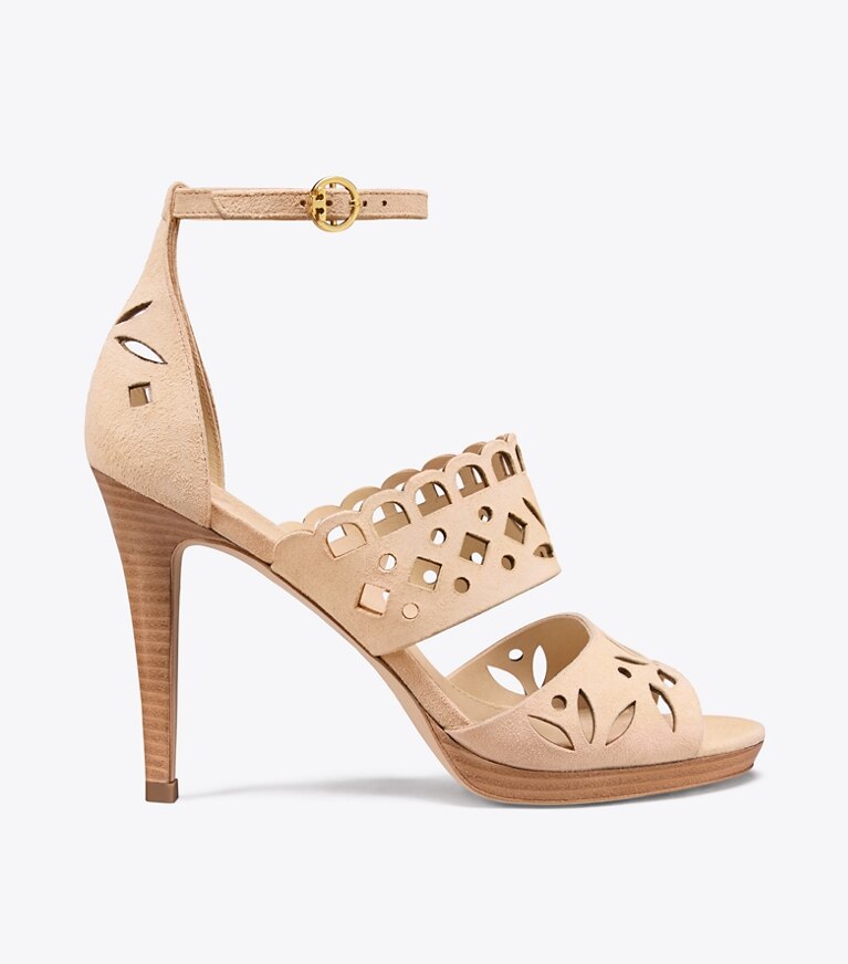 Tory Burch designer heels May 105mm Sandal in Desert Blush angle