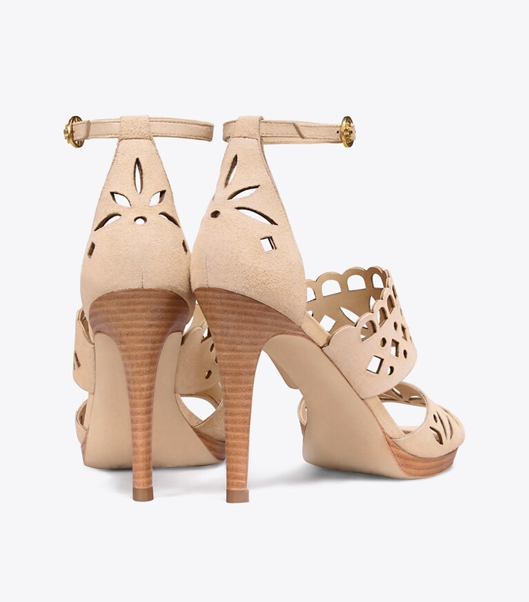 Tory Burch designer heels May 105mm Sandal in Desert Blush angle