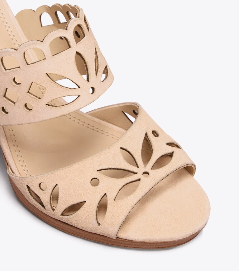 Tory Burch designer heels May 105mm Sandal in Desert Blush angle