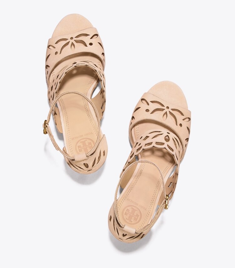 Tory Burch designer heels May 105mm Sandal in Desert Blush overhead