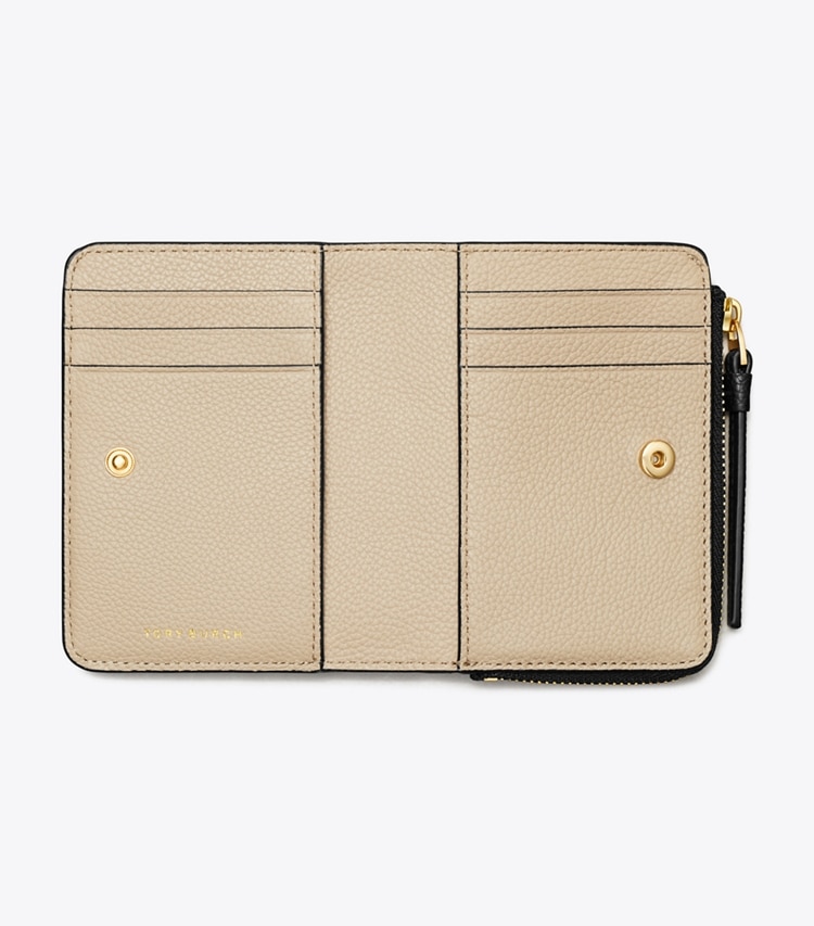 Tory Burch designer wallets McGraw Bi-Fold Wallet in Black overhead