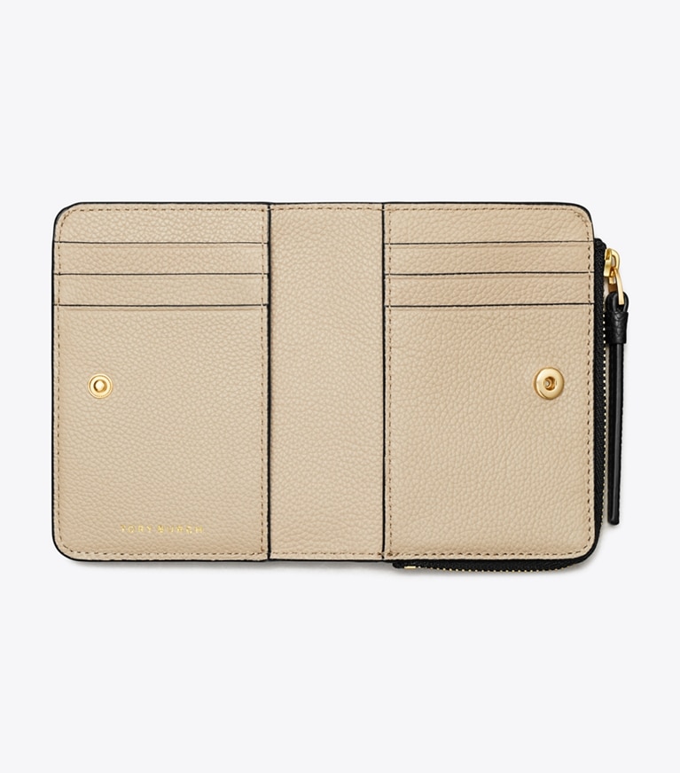 Tory Burch designer wallets McGraw Bi-Fold Wallet in Black angle