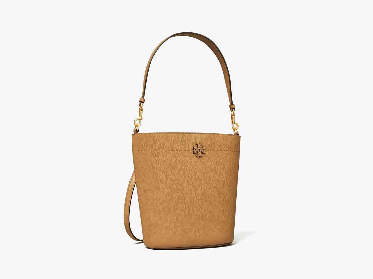 Tory Burch Perry Mini Crossbody Tote In Clam Shell/brass