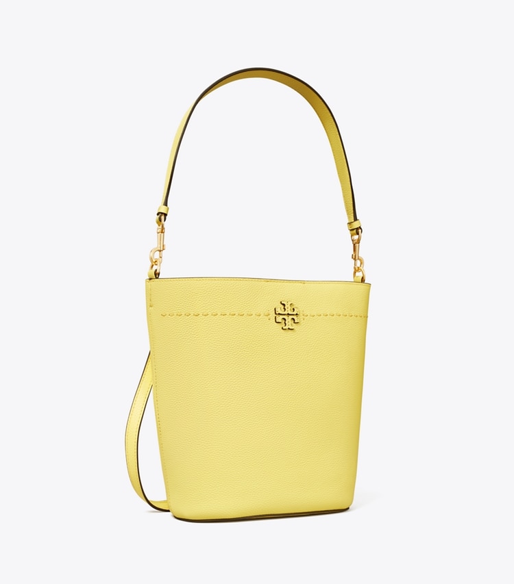 Tory Burch designer hobo bags McGraw Bucket Bag in VINTAGE YELLOW angle
