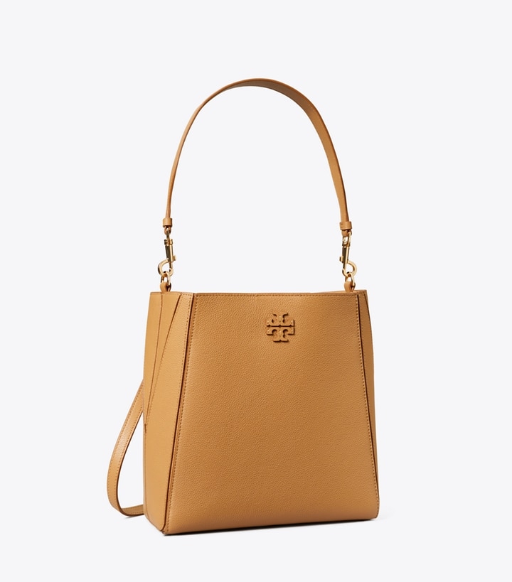 Tory Burch designer hobo bags McGraw Bucket Bag in Tiramisu angle