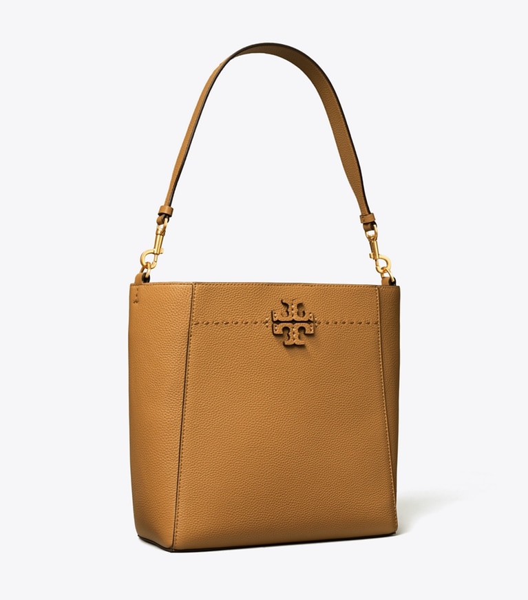 Tory Burch designer hobo bags McGraw Bucket Bag in Tiramisu angle