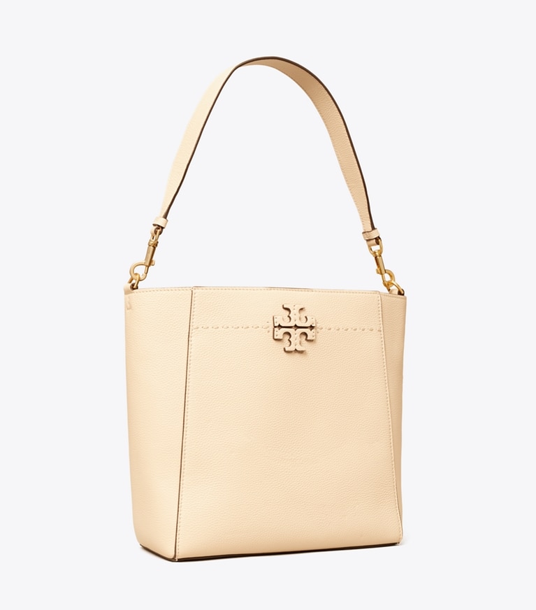 Tory Burch designer hobo bags McGraw Bucket Bag in BRIE angle