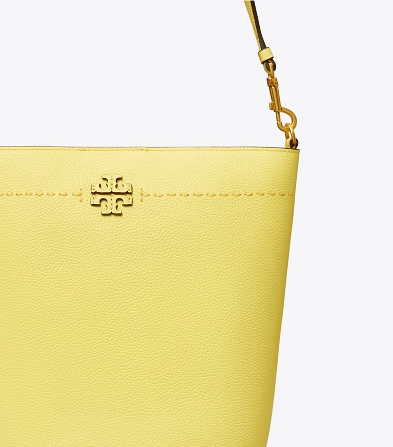 Tory Burch designer hobo bags McGraw Bucket Bag in VINTAGE YELLOW angle